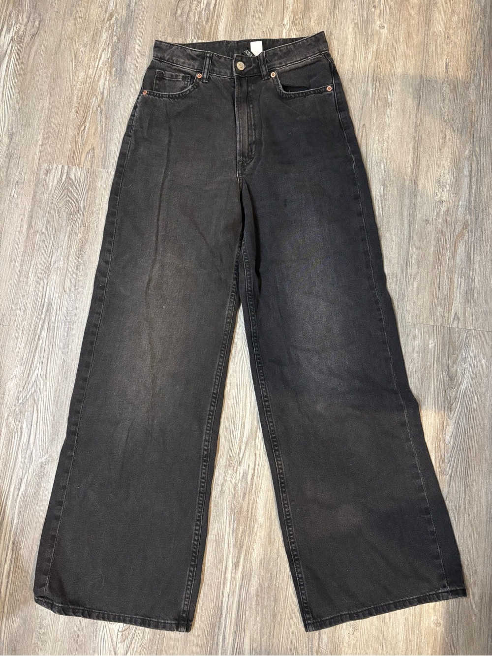 H&M Wide-Leg High-Rise Jeans - Black Wash